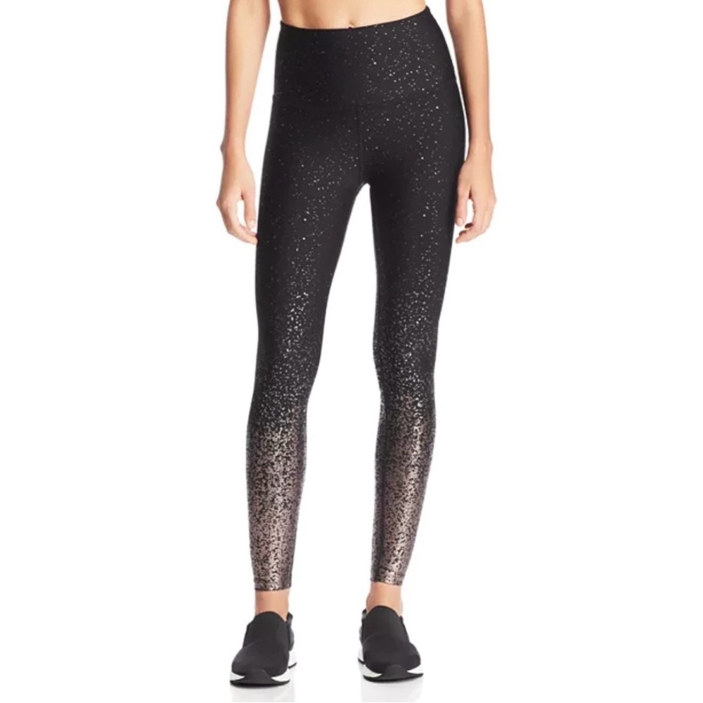 Beyond Yoga • M • Alloy Ombré High-Waist Leggings Black Foil Speckle 26” Inseam